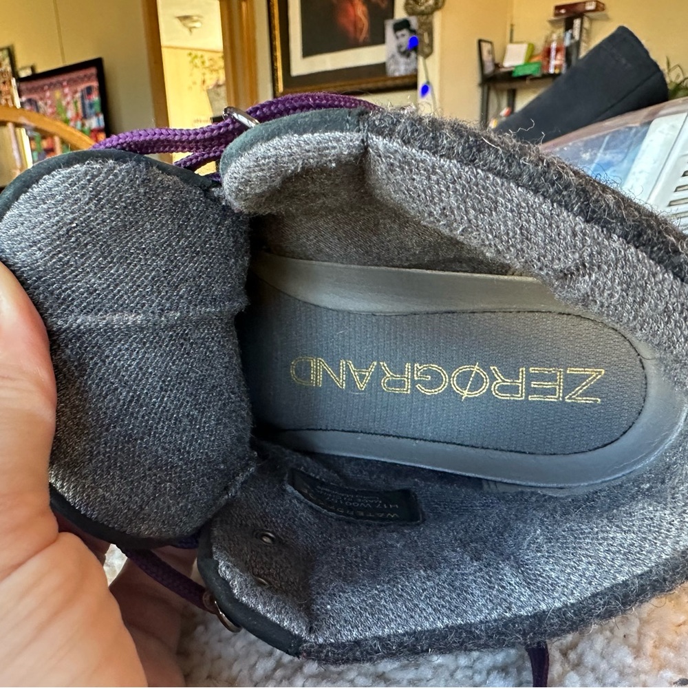Women's Black Boots with Purple Laces - Picture 5 of 8